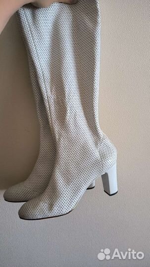 Винтажные кожаные сапоги-чулки Италия 41р