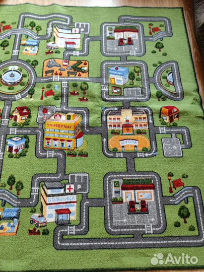 Ковер детский как в IKEA с дорогой для мальчиков