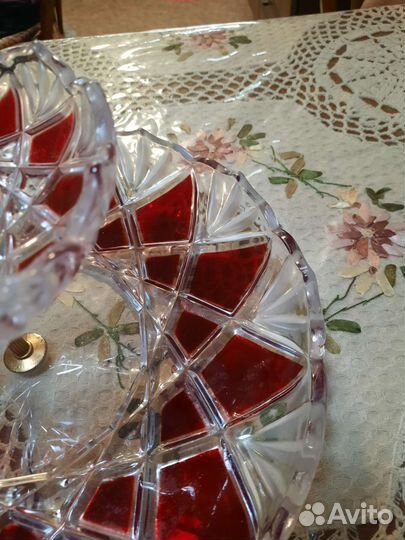 Ваза для фруктов хрусталь