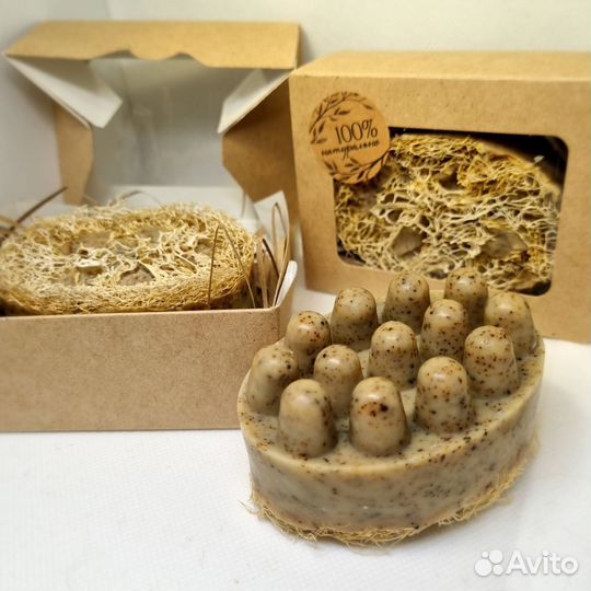 Мыло-скраб массажное с люфой