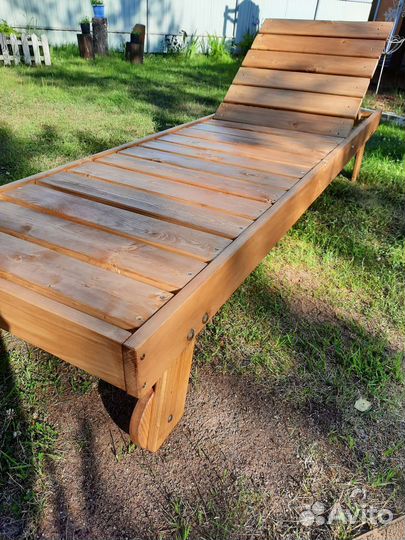 Шезлонг лежак деревянный