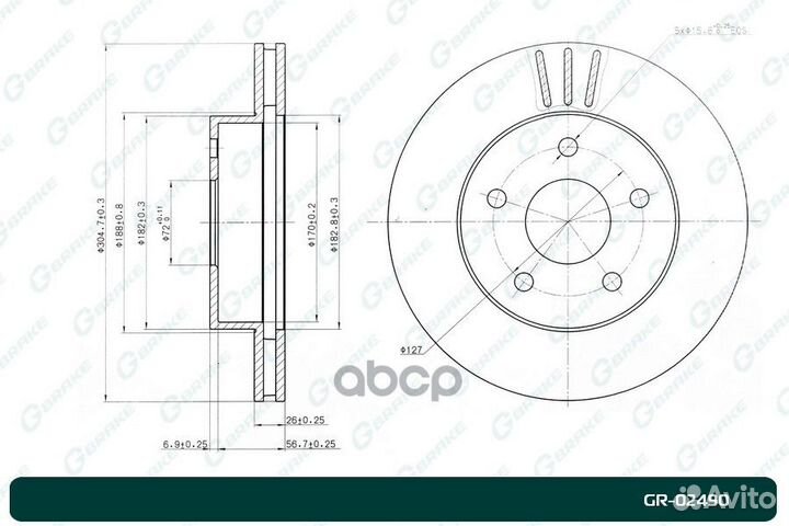 Диск тормозной G-brake GR-02490 GR-02490 gbrake