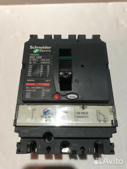Автоматический выключатель LV429630 NSX100F TM100D