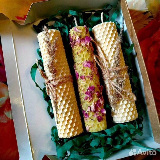 Свечи из вощины, подарочный набор