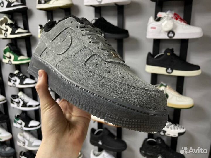 Кроссовки Nike Air Force 1 Low Grey Suede зима