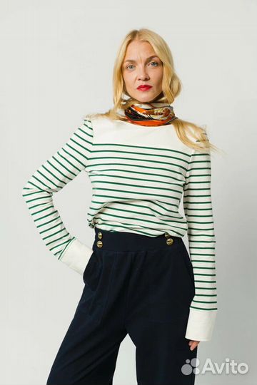 Джемпер Gabrielle женский (S, зелено-белый)