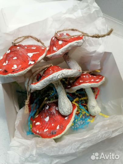 Ватные елочные игрушки