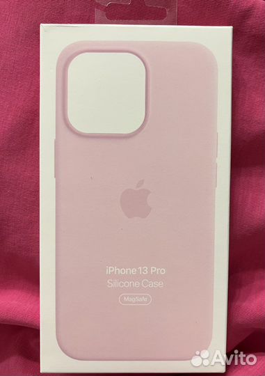 Чехол на iPhone 13 Pro силиконовый розовый мел