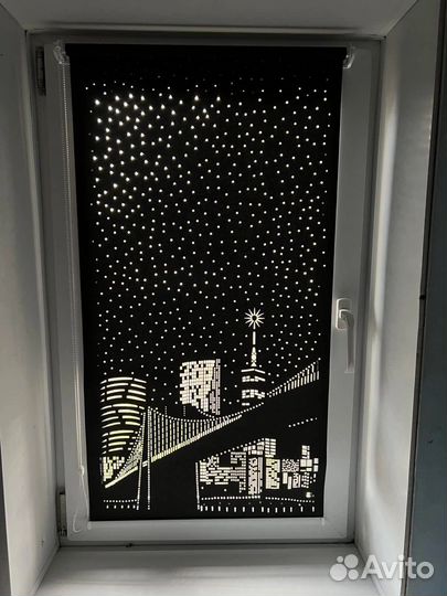 Рулонные шторы ночной город
