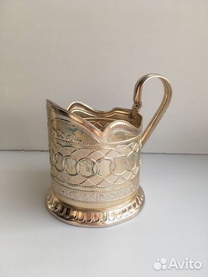 Подстаканник и граненый стакан СССР