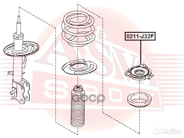 Опора переднего амортизатора L/R 0211-J32F asva