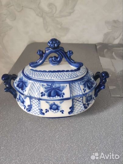 Конфетница шкатулка Гжель