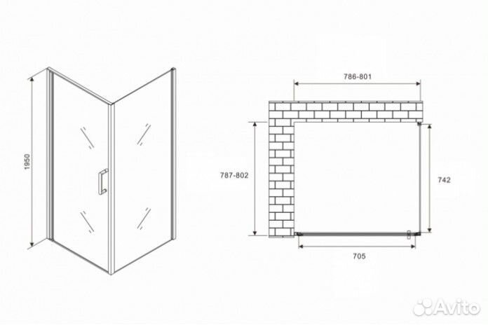 Душевой уголок Abber Sonnenstrand AG04080B-S80B 80x80