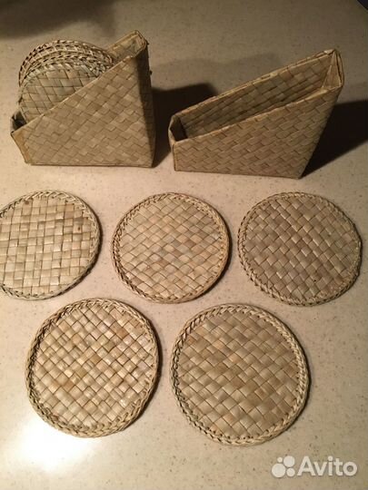 Подставка плетёная для напитков 10 шт