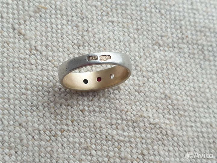 Кольцо редкое молотобоец серебро 875пр 1955г