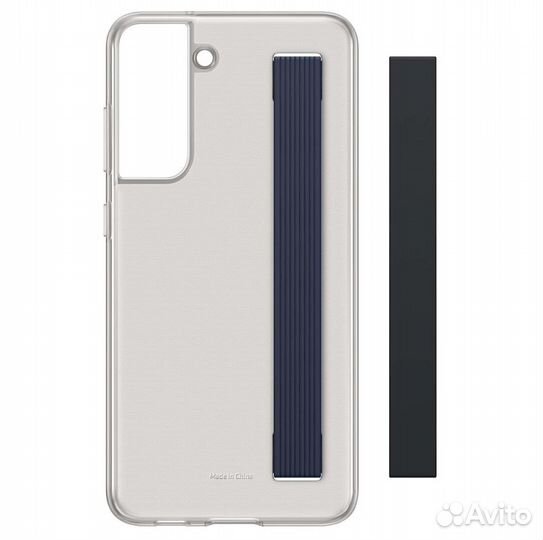 Чехол Slim Strap Cover для Samsung S21 FE тём.сер