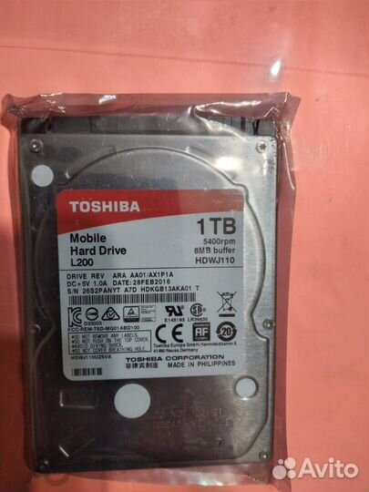 Диск для ноутбука 1000 Гб HDD Toshiba