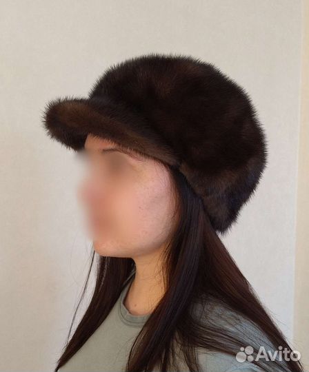 Норковая шапка кепи женская