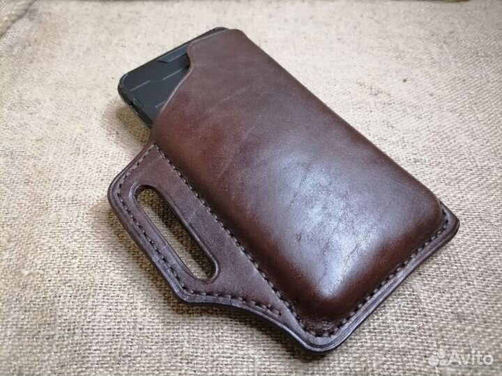 Кожаный чехол для смартфона/телефона на пояс