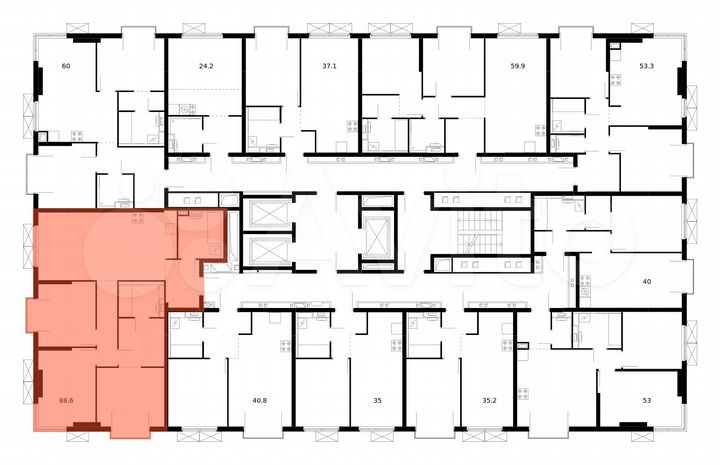 3-к. квартира, 88,6 м², 3/14 эт.