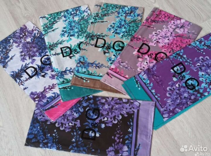 Платок белый фуксия Шелк Dolce Gabbana 6 цветов