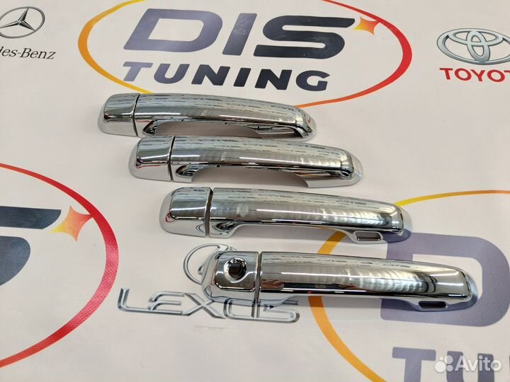 Накладки на ручки дверей хром Prado 150