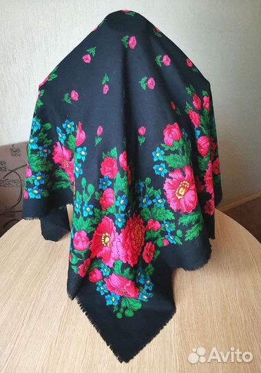 Старинный Павловопосадский платок 95 СССР шерсть