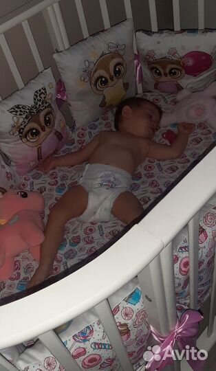 Детская кроватка трансформер круглая