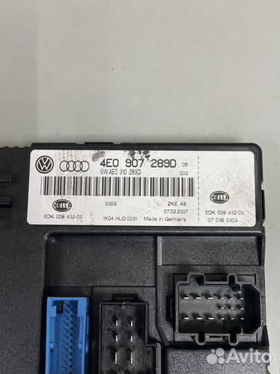 Блок комфорта Ауди А8 4Е Д3 4E0907289D