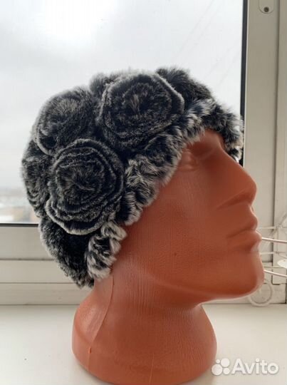 Шапка. Повязка. Мех чернобурки