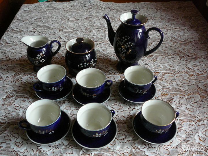 Кофейный сервиз кобальтовый