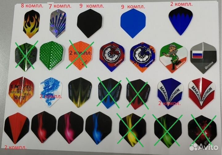 Хвостовики и оперение для дартс