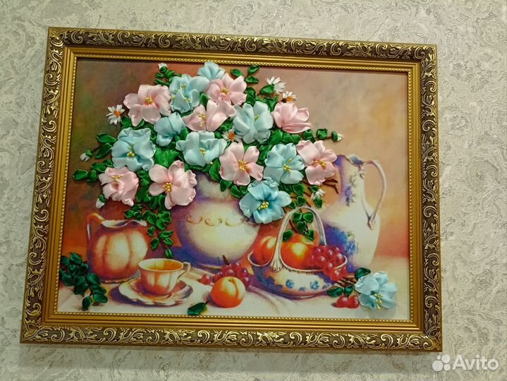 Картины из атласных лент