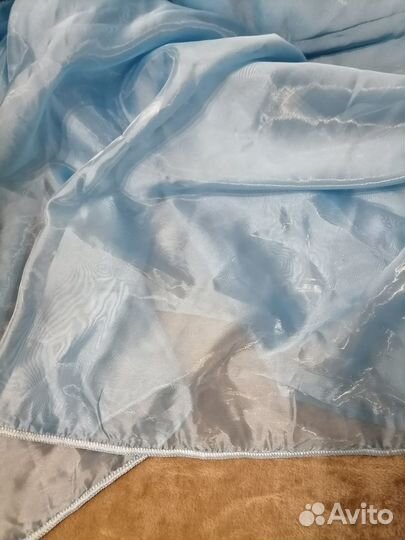 Шторы голубые органза