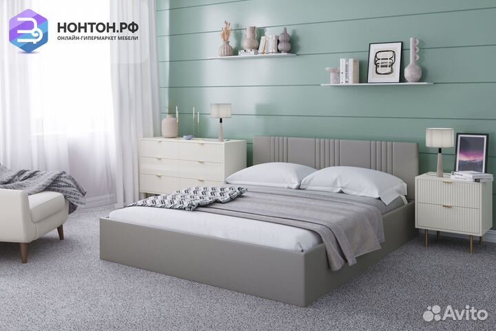 Кровать Амелия серая