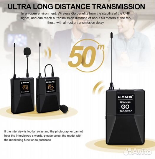 Радиомикрофон G-Mark 2 передатчика + приемник UHF