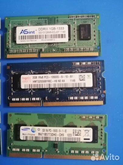 Оперативная память для ноутбука DDR3/DDR3L 1/2/8GB
