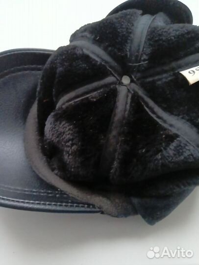 Мужская кожаная кепка зимняя