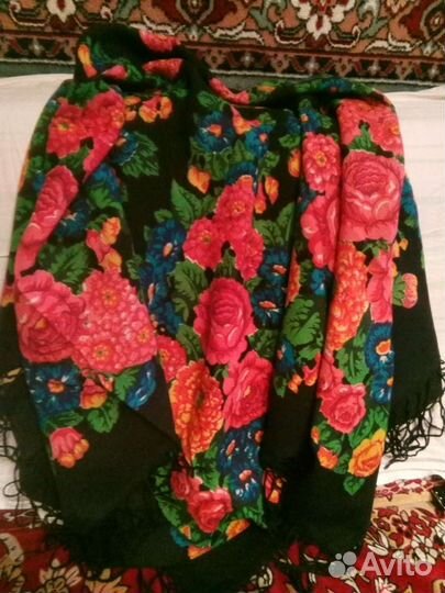 Платок шаль шерсть павловопосадский