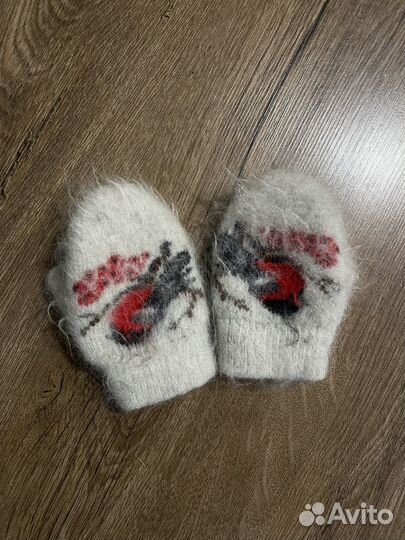 Варежки детские из натуральной шерсти