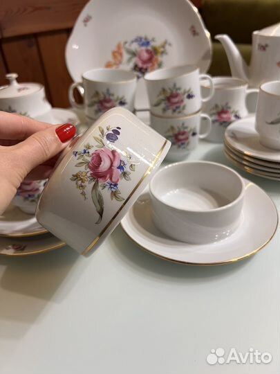 Чайный сервиз мейсенский букет богемия