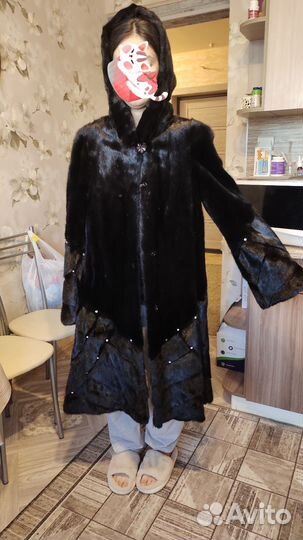 Шуба норковая с капюшоном 44 46