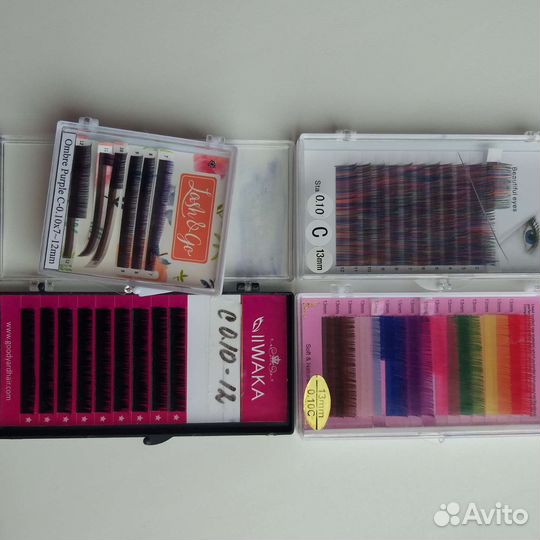 Ресницы для наращивания цветные и черные