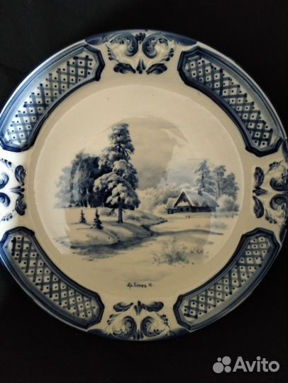Блюда большое, гжель