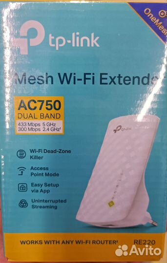 Ретранслятор Wi-Fi TP-Link RE220 AC750