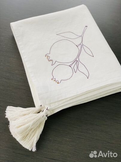 Скатерти салфетки хлопок/лён/вышивка/кисти