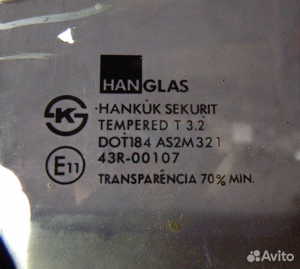 Стекло двери задней правой Chevrolet Lanos