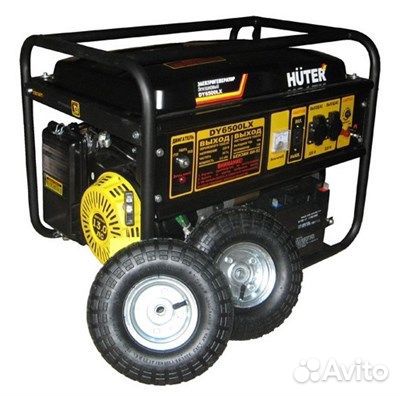 Генератор бензиновый huter dy6500lx с колёсами,акк