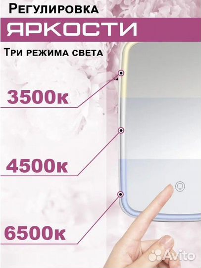 Зеркало с подсветкой косметическое настольное. New