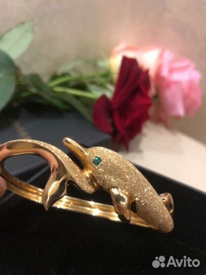 Браслет дельфин золотой